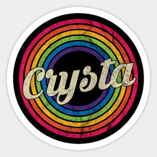 Crysta - Retro Rainbow Faded-Style Sticker